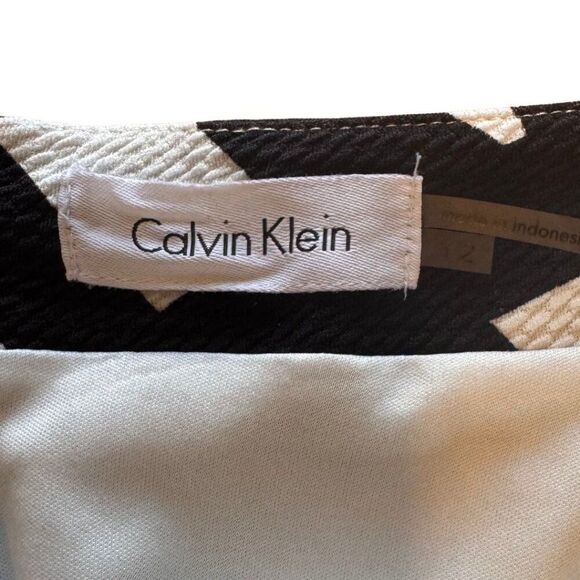 Calvin Klein A-line Skirt - Size 12, Black/White - Picture 4 of 6